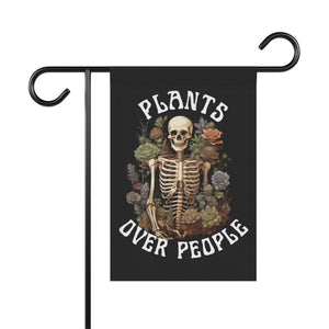 Plants Over People Garden Flag Plant Lover Garden Banner Plant Mom Garden Flag Succulent Home Decor Skeleton Flag Funny Outdoor Decor