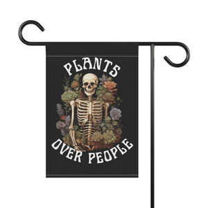 Plants Over People Garden Flag Plant Lover Garden Banner Plant Mom Garden Flag Succulent Home Decor Skeleton Flag Funny Outdoor Decor