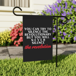 Never Silence the Revolution Protest Garden Flag Human Rights Garden Banner Political Flag Social Justice Home Decor Support Palestine