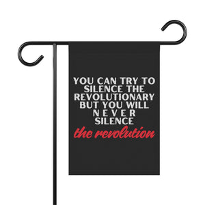 Never Silence the Revolution Protest Garden Flag Human Rights Garden Banner Political Flag Social Justice Home Decor Support Palestine