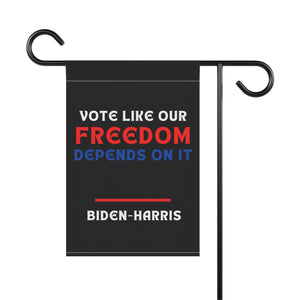 Vote Like Our Freedom Depends on It Biden Harris Garden Flag Anti Trump Garden Banner Vote Blue Political Liberal Flag Biden Harris 2024