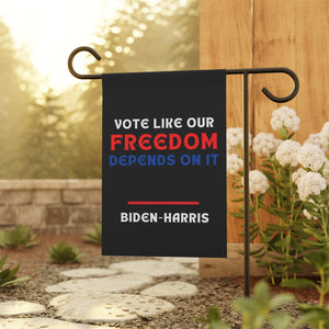 Vote Like Our Freedom Depends on It Biden Harris Garden Flag Anti Trump Garden Banner Vote Blue Political Liberal Flag Biden Harris 2024