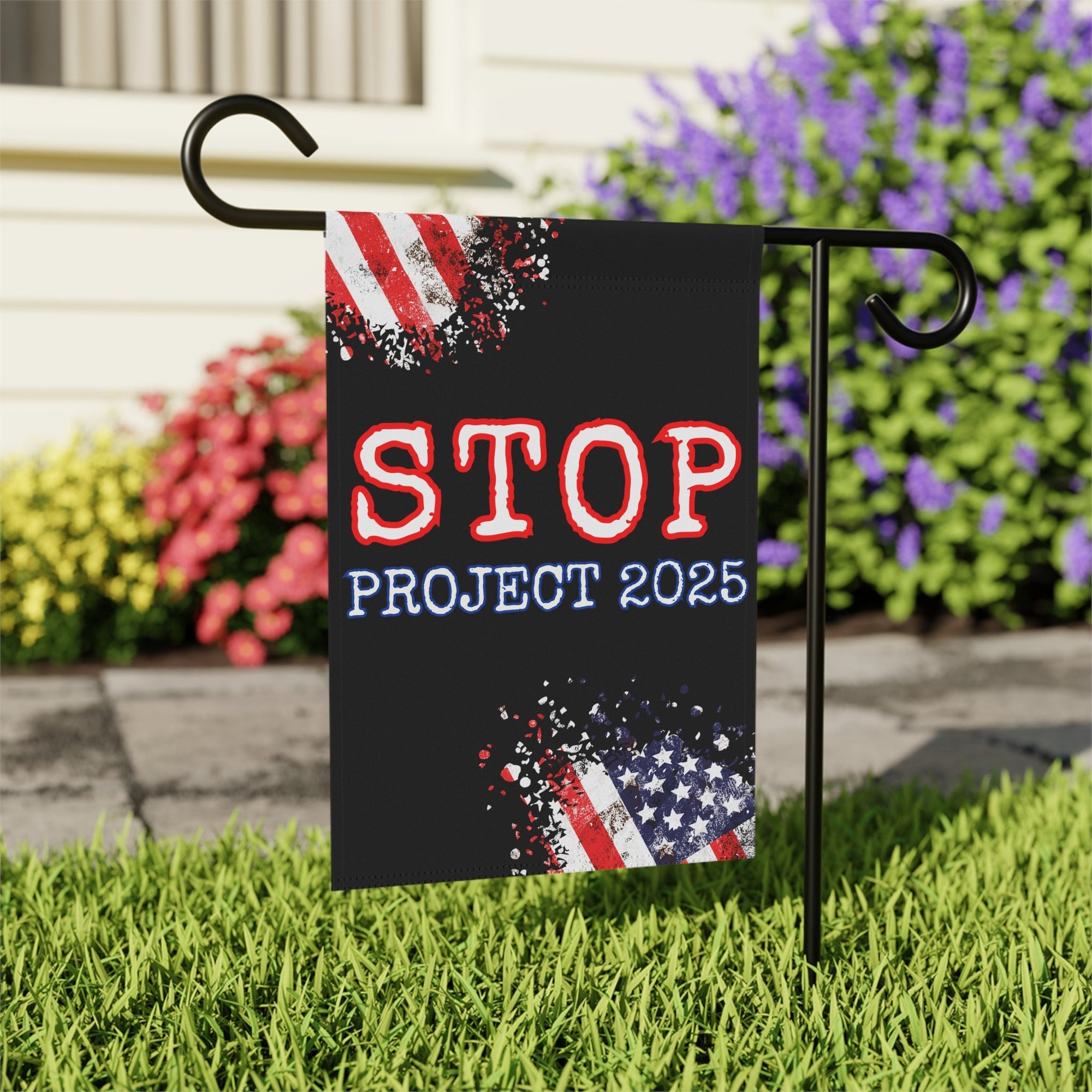 Stop Project 2025 Yard Sign Vote Blue Garden Banner Project 2025 Sign Election 2024 Political Banner Anti Trump Sign Democrat Yard Flag