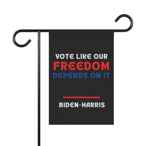 Vote Like Our Freedom Depends on It Biden Harris Garden Flag Anti Trump Garden Banner Vote Blue Political Liberal Flag Biden Harris 2024