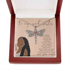 Soul Sister Best Friend Dragonfly Necklace