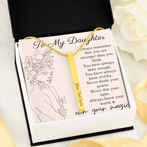 Daughter Affirmation Personalized Necklace Empowerment Jewelry