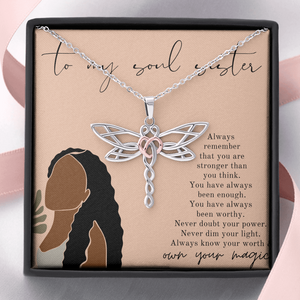 Soul Sister Best Friend Dragonfly Necklace