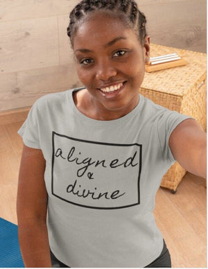 Aligned & Divine T-Shirt/Aligned Tee/Yoga Tee/Meditation Tee/Meditation Shirt/Aligned AF T-Shirt