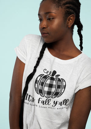 It's Fall Y'all Black Lives Matter Shirt Halloween Plaid Pumpkin BLM  Equality Social Justice Unisex Plus Size Hello Fall