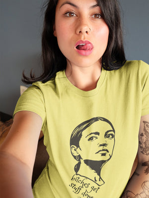 AOC Shirt Alexandria Ocasio-Cortez Shirt Bitches Get Stuff Done Badass Feminist Political Icon Latina Unisex Graphic AOC 2024 Plus Size