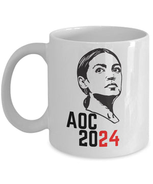 Aoc 2024 mug alexandria ocasio-cortez mug aoc coffee mug feminist mug socialist democrat latina mug coffee cup mug