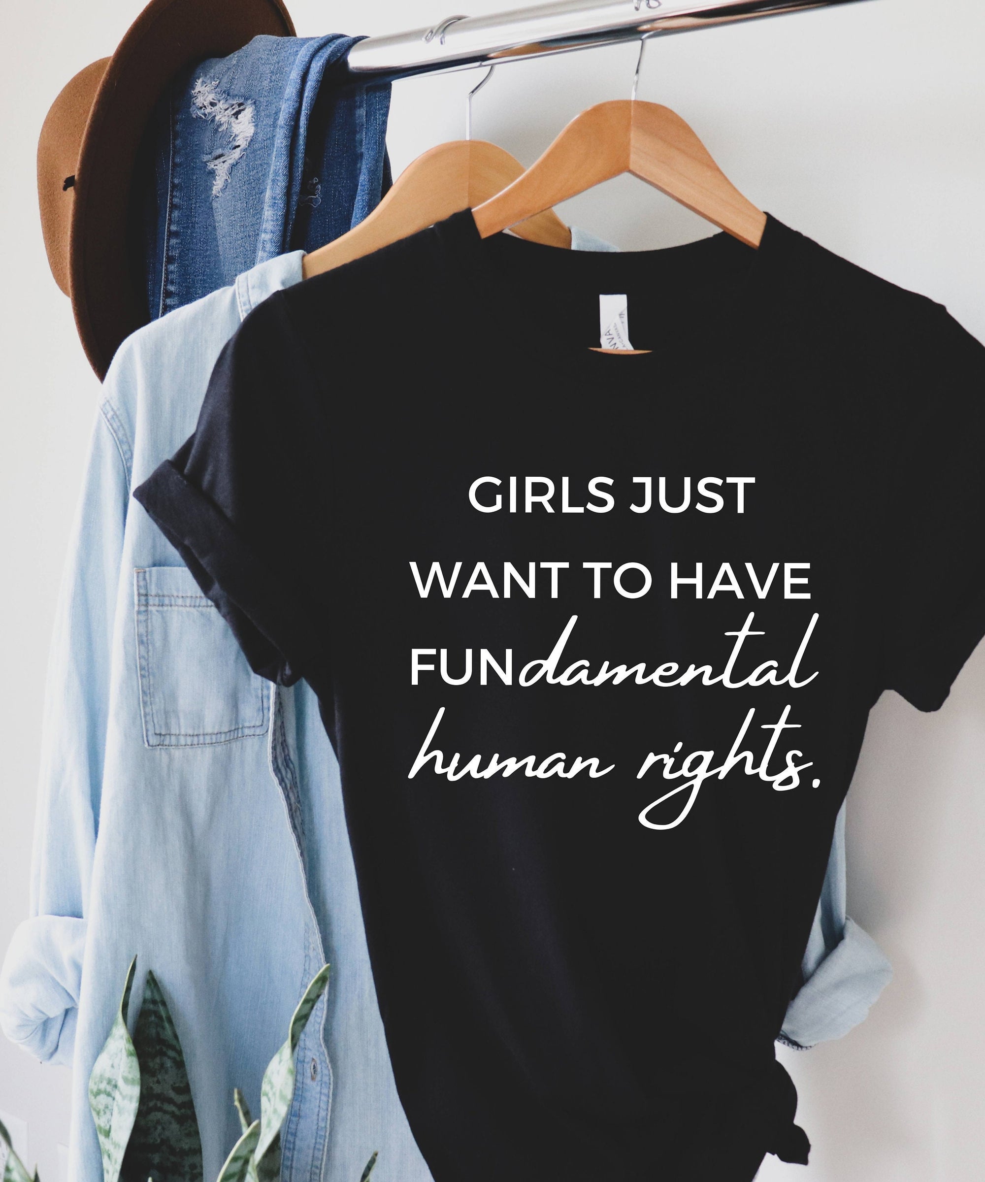 Feminist Shirt Girl Power Shirt Girls Just Want to Have Fundamental Human Rights GRL PWR shirt gift for her girl boss strong woman shirt