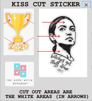 Ruth Bader Ginsburg Sticker Notorious RBG Sticker Decal Nasty Woman Laptop Sticker Feminist Sticker Feminism Gift Kiss Cut