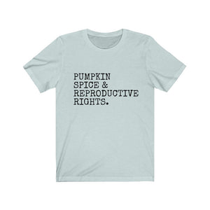 Pumpkin Spice and Reproductive Rights Pro Choice Shirt Feminist t-shirt Womens rights Protest Equality Tee