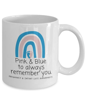 Pregnancy and infant loss awareness mug pink blue rainbow miscarriage stillbirth in october we wear awareness month coffee cup mug