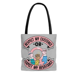 Feminist Tote Bag Respect My Existence or Expect My Resistance Activist Bag Women's Rights Feminist Gift for Her