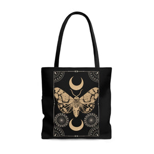 Mystical Tote Bag Witchy Aesthetic Moth Tote Mystical Moon Tote Bag Spiritual Boho Tote Tarot Indie fashion tote celestial moon & stars Bag