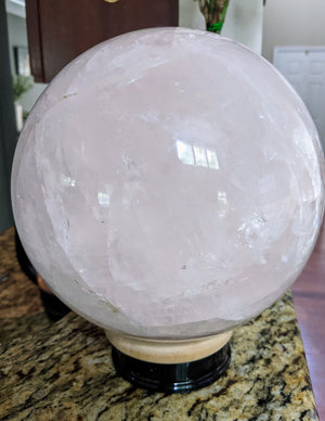 Rose Quartz Crystal Ball Rose Quartz Sphere Large Rose Quartz Crystal Ball Reiki Healing Crystal for Self Love Gift Spiritual Chakra Stone