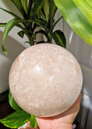 Rose Quartz Sphere Large Rose Quartz Crystal Ball Rose Quartz Crystal Sphere Reiki Healing Crystal for Self Love Gift Spiritual Chakra Stone