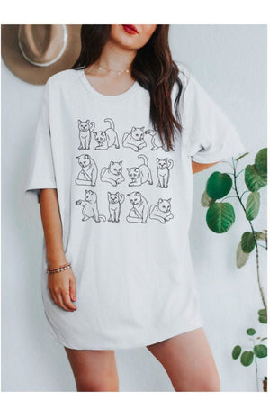 Cat Shirt Aesthetic Clothes Cat Tshirt Cat Lover Gift Lucky Cat Mom Cottagecore Shirts Oversized Shirt 90s aesthetic shirt Trendy Clothes