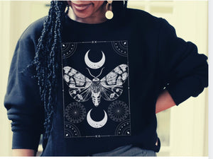 Witchy Clothing Butterfly Shirt Oversized Sweater Moth Shirt Mystical Moon Shirt Spiritual Tarot Shirt witchy shirt Occult Indie Clothing