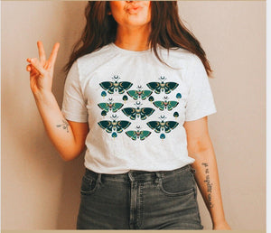 Cottagecore Shirts Butterfly Shirt Trendy Clothes Cottagecore Clothes Mystical Moon Luna Moth Shirt Aesthetic Clothes Moon Shirt