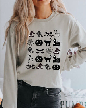 Halloween Sweater Halloween Sweatshirt Halloween Crewneck Cottagecore Sweater Trendy Sweatshirt Aesthetic Clothes Spooky Sweater Skeleton