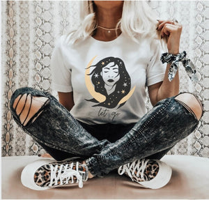 Witchy Clothes Witchy Woman Let go Occult Tshirt Aesthetic Clothes Bohemian Clothes Moon Shirt Witchy Shirt Spiritual Shirt Witchy Clothing