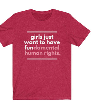 Feminist Shirt Girl Power Shirt Girls Just Want to Have Fundamental Human Rights Plus size GRL PWR gift for her equal rights strong woman