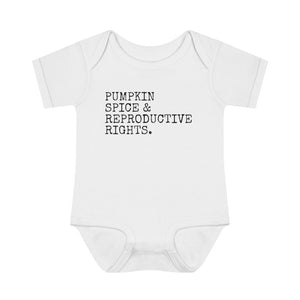 Pumpkin Spice and Reproductive Rights Baby Onesie Pro Choice Shirt Feminist Kids Shirt Mini Feminist Baby Shirt t-shirt Womens rights shirt