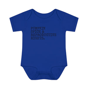 Pumpkin Spice and Reproductive Rights Baby Onesie Pro Choice Shirt Feminist Kids Shirt Mini Feminist Baby Shirt t-shirt Womens rights shirt