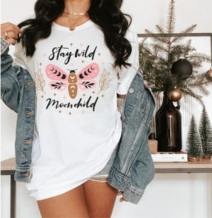 Stay Wild Moon Child, Butterfly Shirt, Aesthetic Sweatshirt, Trendy Clothes, Witchy Clothes, Botanical Shirt, Triple Moon, Mystical Shirt