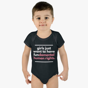 Infant Girls Just Want to Have Fundamental Human Rights Baby Shirt Bodysuit Mini Feminist Infant Onesie Shirt GRL PWER Womens Rights Roe