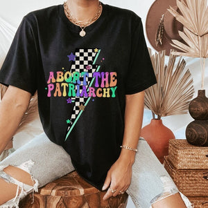 Abort The Patriarchy Feminist Shirt Trendy Lightning Bolt Shirt Reproductive Rights Pro Roe Social Justice Liberal Protest Shirt