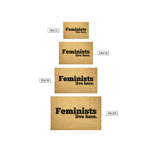 Feminists Live Here Doormat Feminist Outdoor Door Mat Feminist Gift Womens Rights Welcome Mat Cute Outdoor Rug Feminism Gift