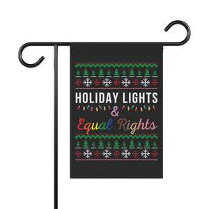 Holiday Lights and Equal Rights Feminist Christmas Flag BLM Hate Has No Home Here Garden Flag Love is Love Yard Flag Garden Banner Decor