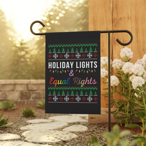 Holiday Lights and Equal Rights Feminist Christmas Flag BLM Hate Has No Home Here Garden Flag Love is Love Yard Flag Garden Banner Decor