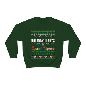 Holiday Lights and Equal Rights Feminist Christmas Sweater Love is Love Black Lives Matter Sweatshirt Equality Shirt LGBTQ Holiday Sweater