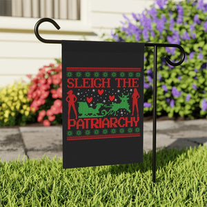 Sleigh the Patriarchy Christmas Garden Flag Feminist Christmas Feminist Gift Holiday Garden Banner Home Decor Pro Roe Womens Rights